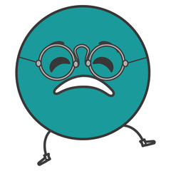 sad emoticon face character icon vector illustration design