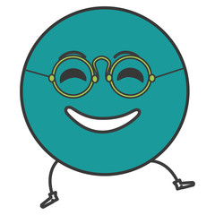 happy emoticon face character icon vector illustration design