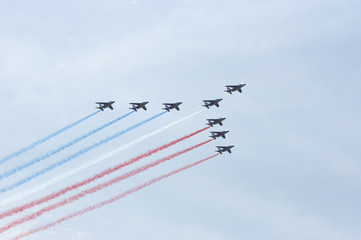 Planes with coloured smoke 