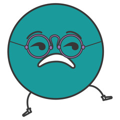 sad emoticon face character icon vector illustration design