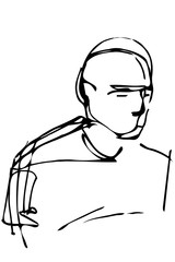 sketch for a portrait of an adult male