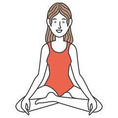 Woman in lotus position vector illustration design