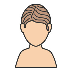 beautiful woman shirtless avatar character vector illustration design