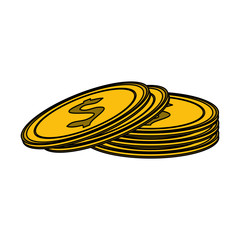 dollar coins icon image vector illustration design