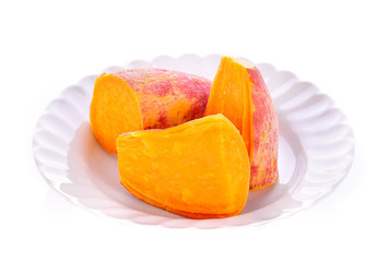 sweet potato on white background