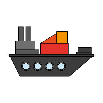 cargo ship icon image vector illustration design