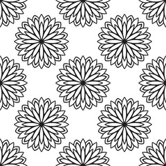 Fototapeta na wymiar Vector seamless pattern. Stylish textile print with abstract flowers. Oriental floral fabric background.
