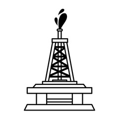 oceanic extraction platform oil industry related icon image vector illustration design black line