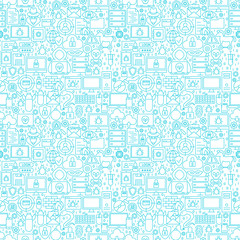 Internet Security White Seamless Pattern