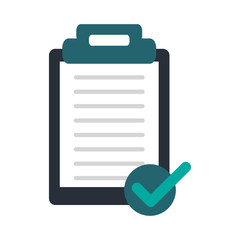 clipboard with paper and check mark icon image vector illustration design