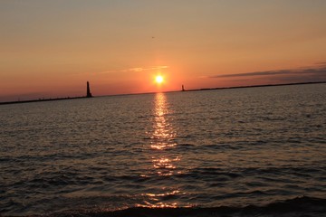 Scenic beach sunset.