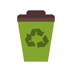 garbage can eco freindly related icon image vector illustration design