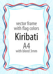 Frame and border of ribbon with the colors of the Kiribati flag