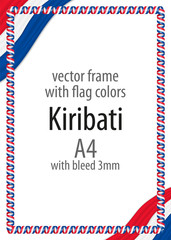 Frame and border of ribbon with the colors of the Kiribati flag