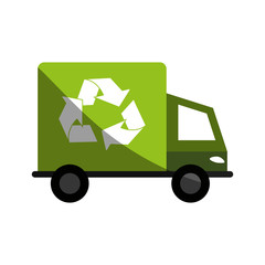 recycling truck eco freindly related icon image vector illustration design