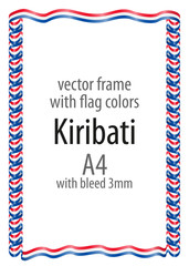 Frame and border of ribbon with the colors of the Kiribati flag