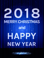 Happy 2018 New Year Flyer. Christmas Greeting Card