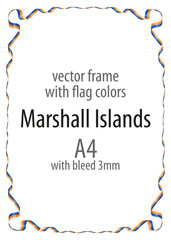 Frame and border of ribbon with the colors of the Marshall Islands flag