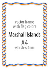 Frame and border of ribbon with the colors of the Marshall Islands flag