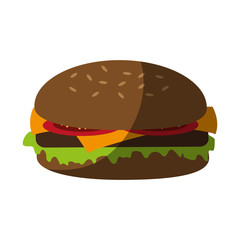 hamburger fast food icon image vector illustration design