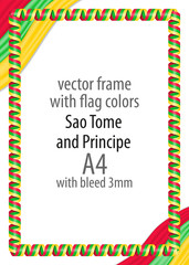 Obraz premium Frame and border of ribbon with the colors of the Sao Tome and Principe flag