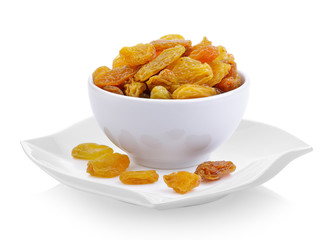raisin in the white bowl