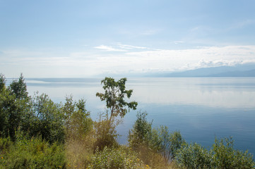 Idyllic landscape of Lake Baikal, Siberia, Russia - on a day in summer 2017