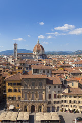 Fototapeta premium Toskana-Panorama, Florenz, Dom Basilika Santa Maria del Fiore