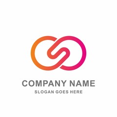 Monogram Letter S Infinity Circle Digital Link Connection Technology Computer Business Company Stock Vector Logo Design Template 