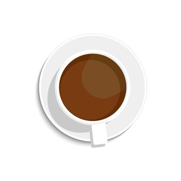 A cup of coffee or black tea. vector isolated on white