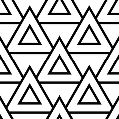 Photo sur Plexiglas Triangle Modèle sans couture géométrique noir et blanc