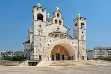 Fototapeta na wymiar Podgorica, Cathedral of the Resurrection of Christ
