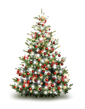 Stock-Illustration „Bunt Geschmückter Weihnachtsbaum“