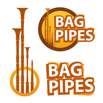 Logo with Bagpipes on white and black