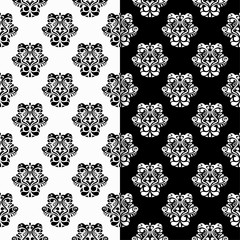 Seamless black and white patterns. Set