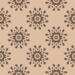 Brown seamless pattern with wallpaper ornaments