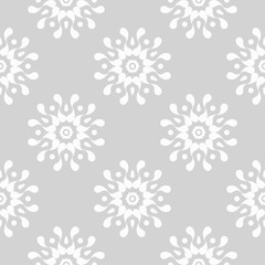 Light gray seamless pattern with wallpaper ornaments