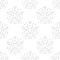 Vintage gray ornament. Floral seamless pattern