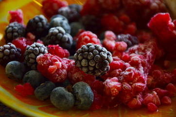 fresh forest fruits close up