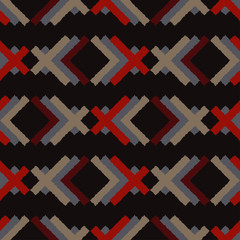 Etnisch boho naadloos patroon. Abstracte geometrische patroon. Retro motief. Textiel rapport.