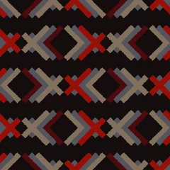 Behang Boho stijl Etnisch boho naadloos patroon. Abstracte geometrische patroon. Retro motief. Textiel rapport.