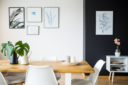 Dining room with plant decoration