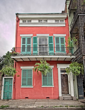 Building with Green Shutters in the French Quarter
