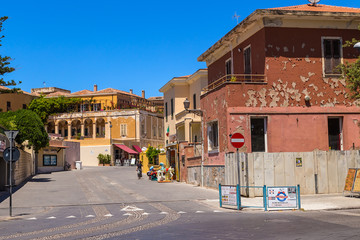 Alghero, Sardinia, Italy. View of the old town
