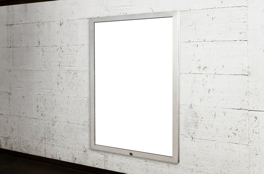 Underground billboard mockup. Isolated poster for advertising campaign promotion