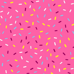 Cute seamless pattern with bright donut glaze.