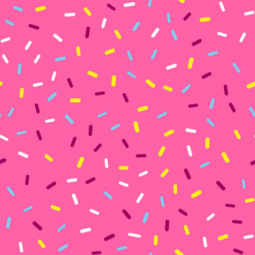 Cute seamless pattern with bright donut glaze.