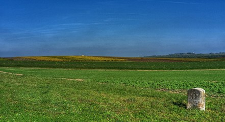 Frontière franco-suisse à Saint-Jean-de-Gonville, Ain, France
