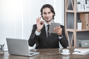 Business man working in the office job concept