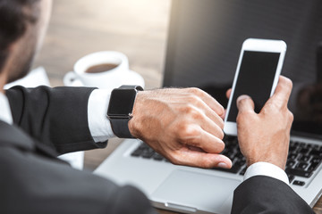 Business man working in the office job concept